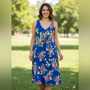 Shelby & Palmer Vibrant Floral Midi Dress